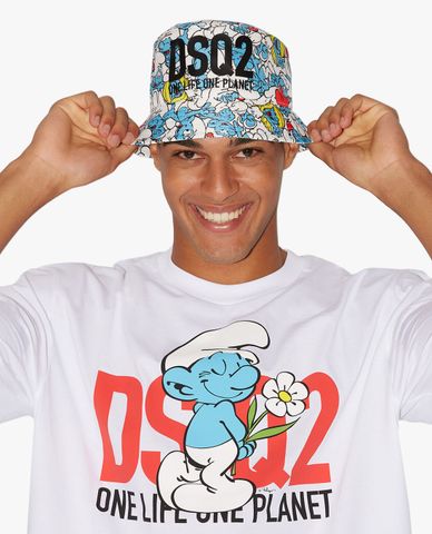  DSQUARED2 - Nón bucket unisex thời trang Smurfs 