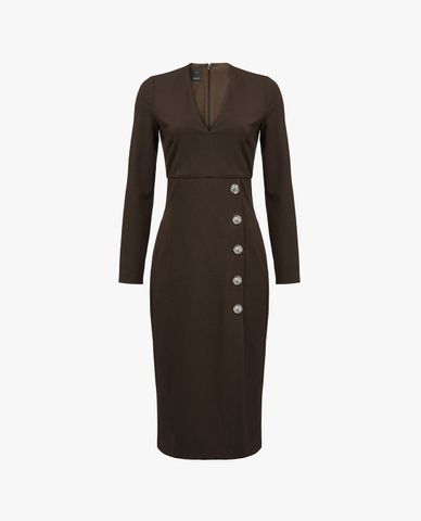  PINKO - Đầm midi cổ chữ V tay dài Adler 