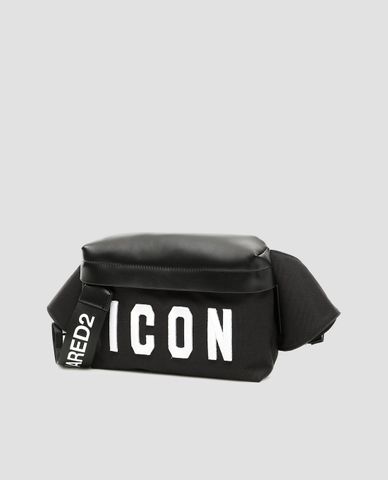  DSQUARED2 - Túi bao tử nam Black Canvas 