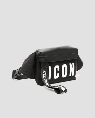  DSQUARED2 - Túi bao tử nam Black Canvas 