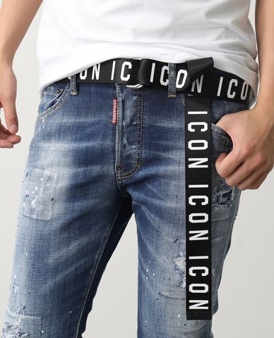 DSQUARED2 - Thắt lưng nam bản vừa phối logo Icon 