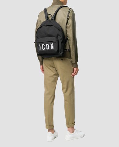  DSQUARED2 - Balo nam dáng vuông gắn tag thêu chữ ICON 