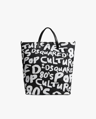  DSQUARED2 - Túi tote nam phối logo cỡ lớn D2 Pop 80s 