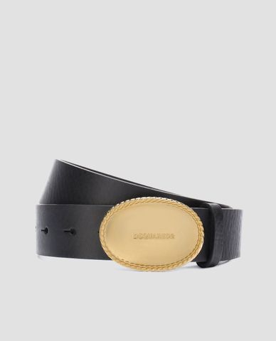  DSQUARED2 - Thắt lưng nam khóa nút chi tiết ánh vàng 