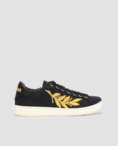  DSQUARED2 - Giày sneakers nữ cổ thấp họa tiết lá cây 