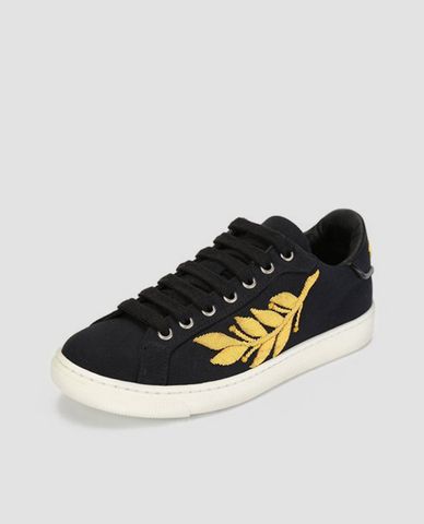  DSQUARED2 - Giày sneakers nữ cổ thấp họa tiết lá cây 