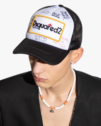  DSQUARED2 - Nón bóng chày nam phối lưới thời trang 