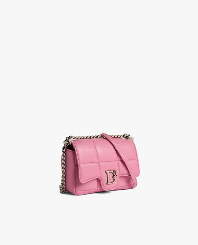  DSQUARED2 - Túi đeo chéo nữ phom chữ nhật nắp gập D2 Statement Soft 