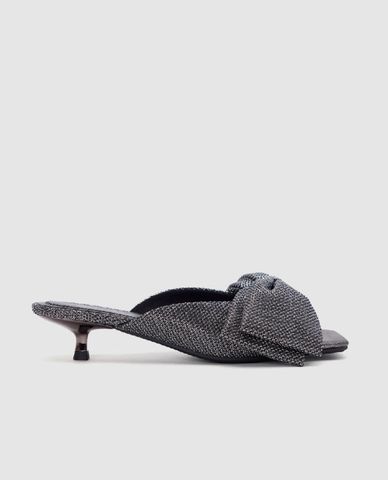  URBAN REVIVO - Giày mules cao gót nữ hở mũi Rhinestone Décor 