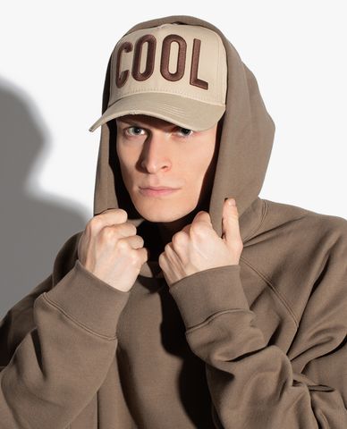  DSQUARED2 - Nón bóng chày nam rách vải thêu chữ COOL 