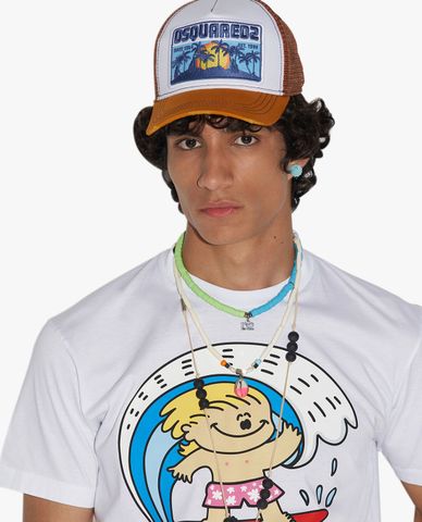  DSQUARED2 - Nón bóng chày nam phối lưới thời trang D2 Patch 