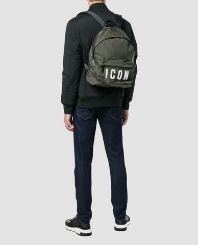  DSQUARED2 - Balo nam dáng vuông thêu chữ ICON 