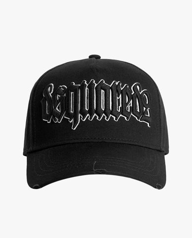  DSQUARED2 - Nón bóng chày nam thêu nổi phong cách Gothic 