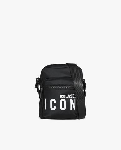  DSQUARED2 - Túi đeo chéo nam phom chữ nhật Be Icon 