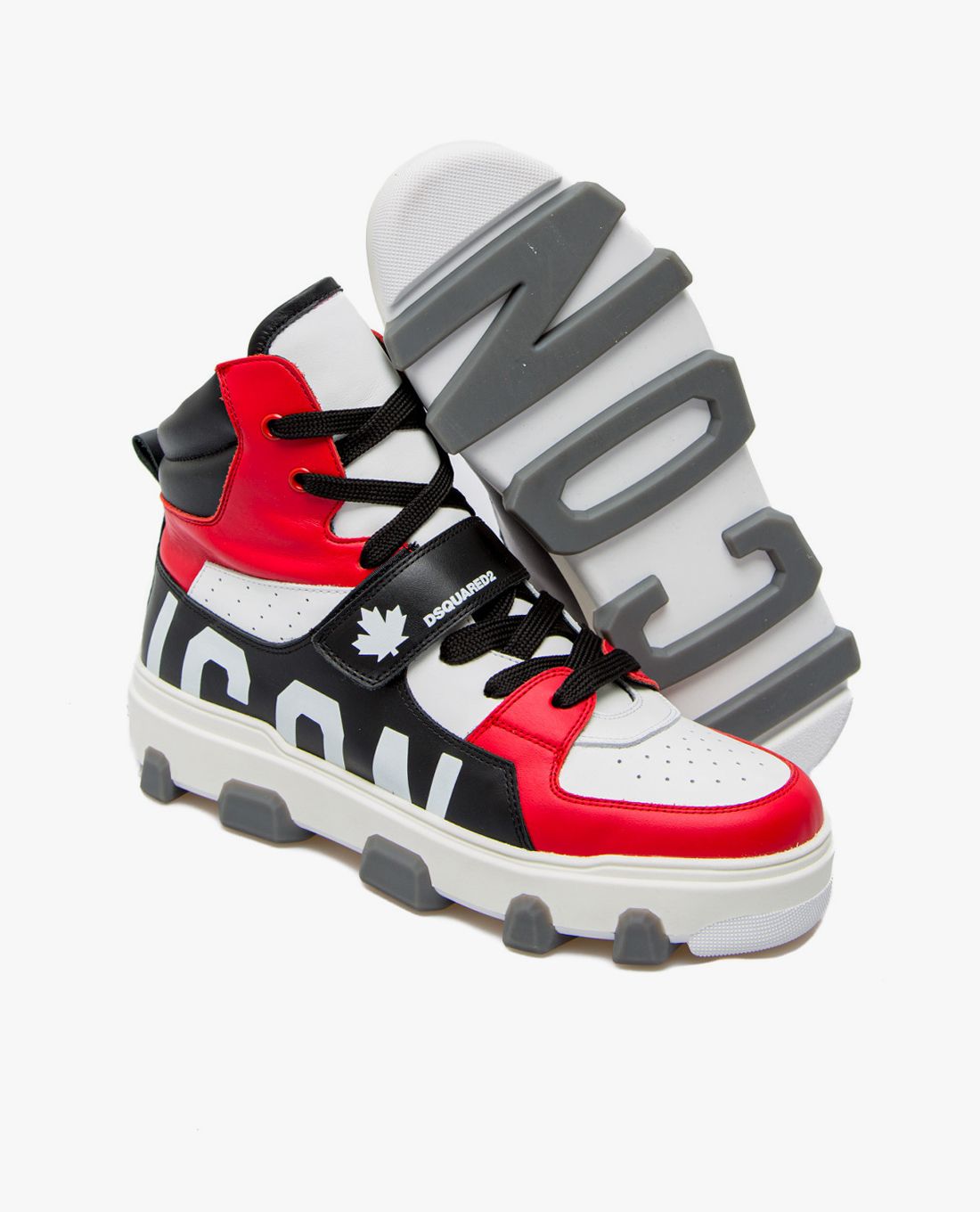 DSQUARED2 - Giày sneaker nam cổ cao Red And Black With Logo