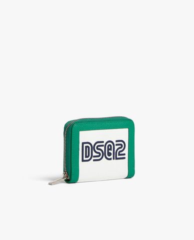  DSQUARED2 - Ví nam dáng ngắn phối viền màu Spiker 