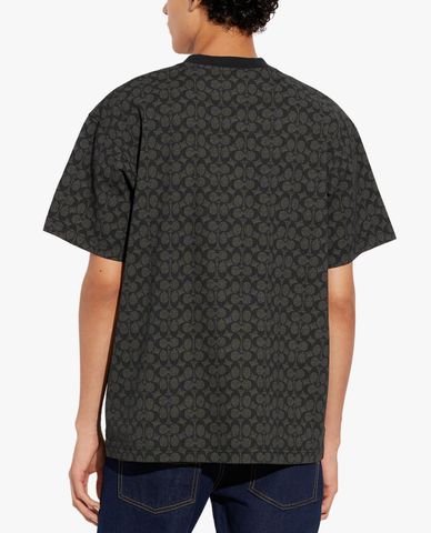  COACH - Áo thun nam tay ngắn cổ tròn phom suông hiện đại 