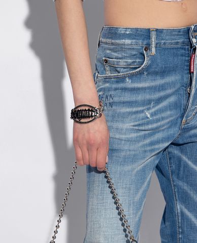  DSQUARED2 - Vòng đeo tay nữ mắt xích phối logo độc đáo 