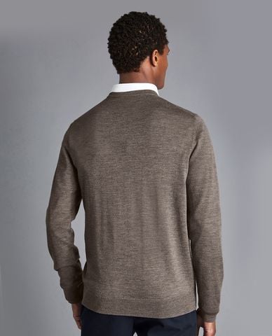  CHARLES TYRWHITT - Áo dệt kim nam cổ V tay dài Merino 