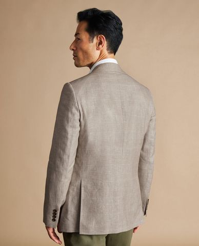  CHARLES TYRWHITT - Áo vest nam tay dài phối nút Linen Cotton Check 