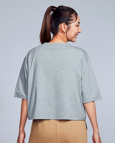  SKECHERS - Áo croptop nữ cổ tròn tay ngắn Sports Union 