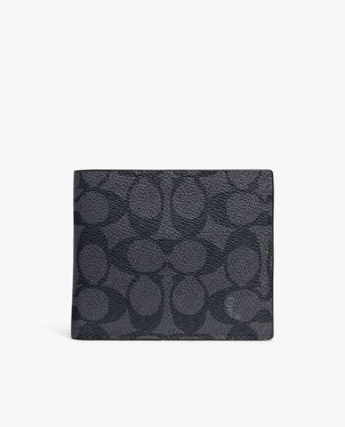  COACH - Ví ngắn nam dạng gập 3 In 1 Signature Canvas 