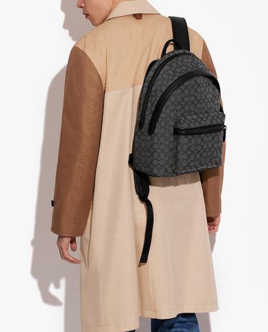  COACH - Balo nam phom chữ nhật Charter In Signature Jacquard 