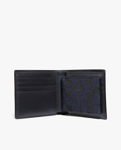  COACH - Ví ngắn nam dạng gập 3 In 1 Signature Canvas 