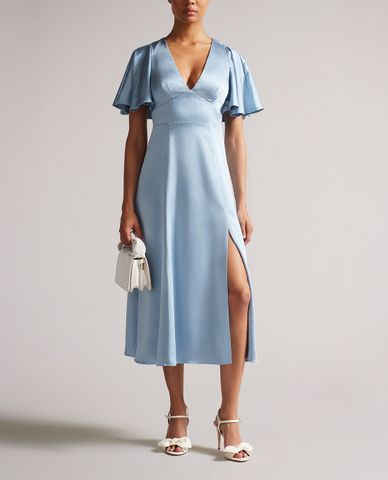  TED BAKER - Đầm midi phom suông cổ V xẻ tà Immie 