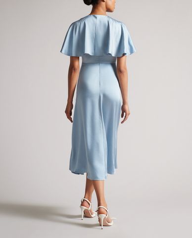  TED BAKER - Đầm midi phom suông cổ V xẻ tà Immie 