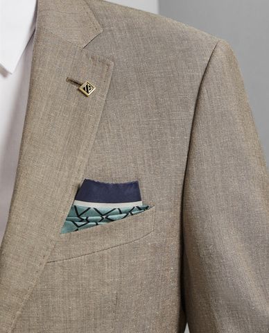  TED BAKER - Khăn tay lụa hình vuông viền họa tiết Geo print 