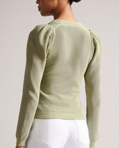  TED BAKER - Áo khoác cardigan nữ cổ V phom ôm Kimbaly 