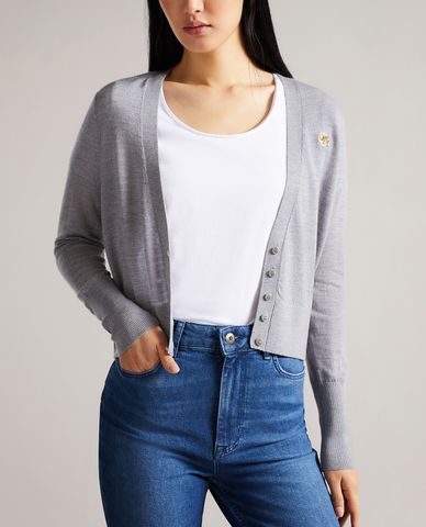  TED BAKER - Áo khoác cardigan nữ cổ V tay dài phom lửng Aiyleen 