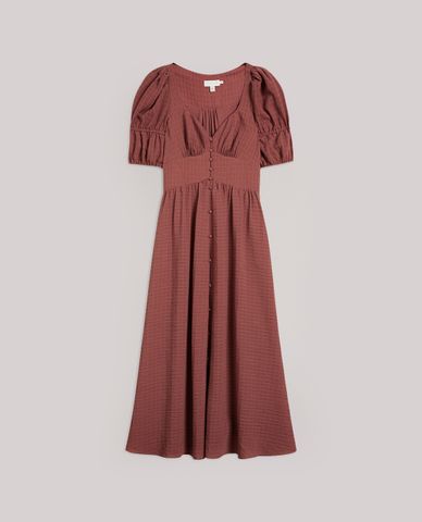  TED BAKER - Đầm midi cổ tim tay phồng Angeia 