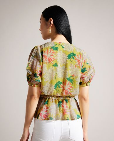  TED BAKER - Áo kiểu nữ cổ V tay ngắn Gabbyie 