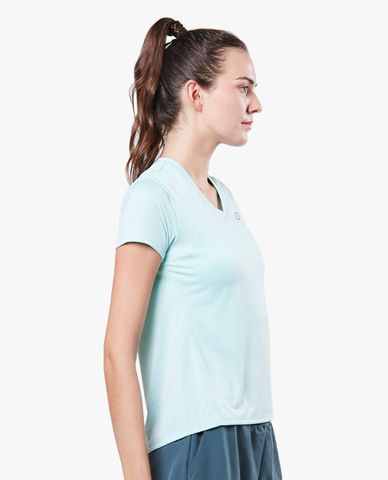  SKECHERS - Áo thun thể thao nữ tay ngắn cổ V Training 