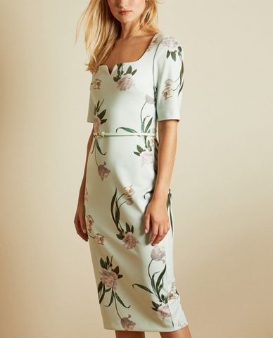  TED BAKER - Đầm midi bút chì tay lở Magieyy 