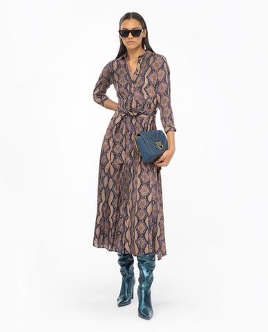  PINKO - Đầm sơ mi tay dài cột eo Sushi 