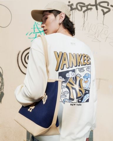  MLB - Áo sweatshirt unisex New Year Snake Cartoon Graphic Overfit 