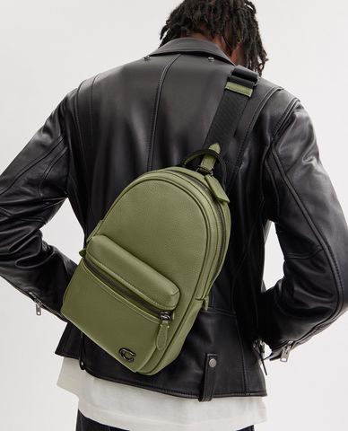  COACH - Túi đeo chéo nam phom chữ nhật Charter Leather 