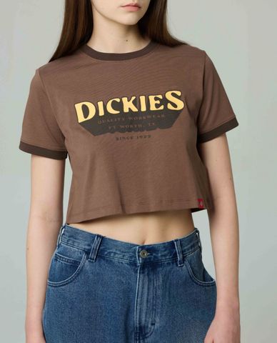  DICKIES - Áo croptop nữ cổ tròn tay ngắn trẻ trung 