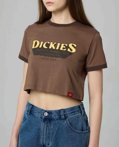  DICKIES - Áo croptop nữ cổ tròn tay ngắn trẻ trung 