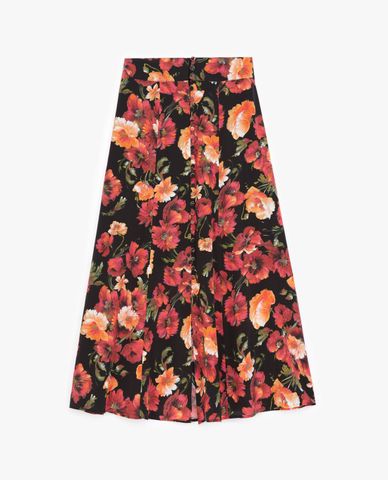  THE KOOPLES - Chân váy midi Floral Motif 