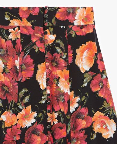  THE KOOPLES - Chân váy midi Floral Motif 