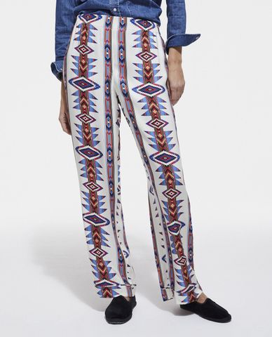  THE KOOPLES - Quần kiểu nữ ống đứng in họa tiết sặc sỡ 