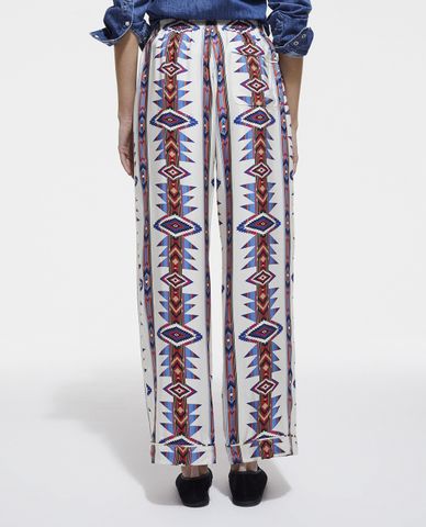  THE KOOPLES - Quần kiểu nữ ống đứng in họa tiết sặc sỡ 