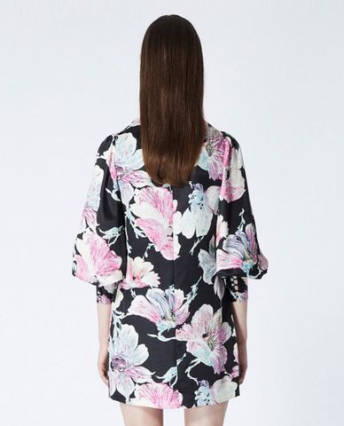  THE KOOPLES - Đầm mini cổ tròn tay dài Short Printed 