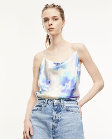  THE KOOPLES - Áo kiểu nữ hai dây Multicolor Open Back Floral Silk 