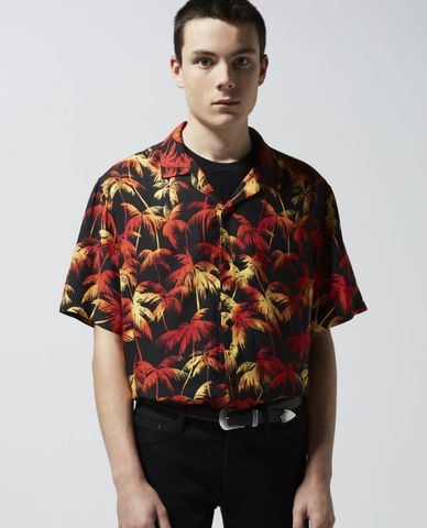  THE KOOPLES - Áo sơ mi nam tay ngắn Hawaiian Collar 