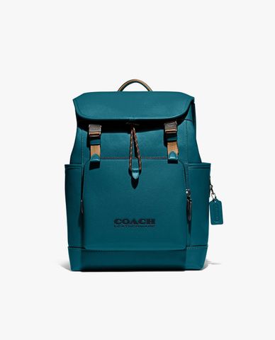  COACH - Ba lô nam chữ nhật nắp gập phối dây rút League Flap 